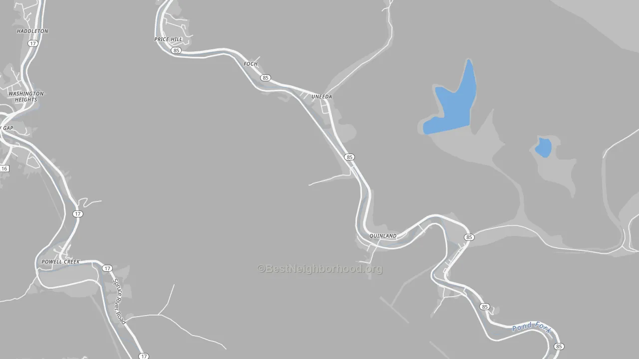 Transit Grade map of 25205, WV