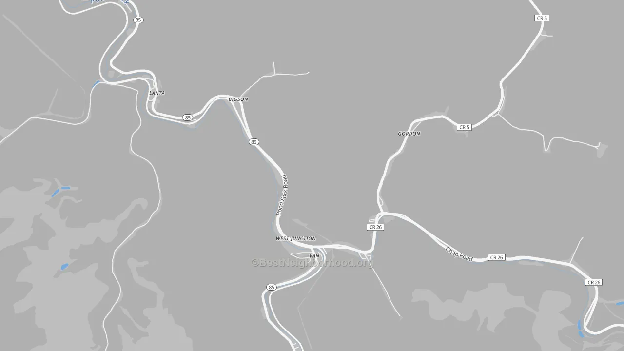 Transit Grade map of 25206, WV