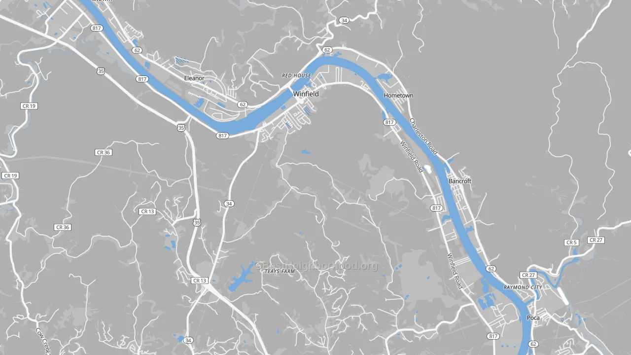 Transit Grade map of 25213, WV