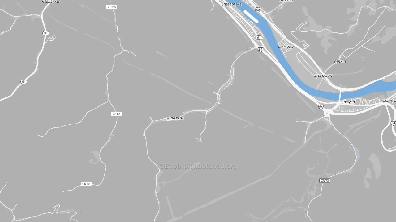 Transit Grade map of 25214, WV