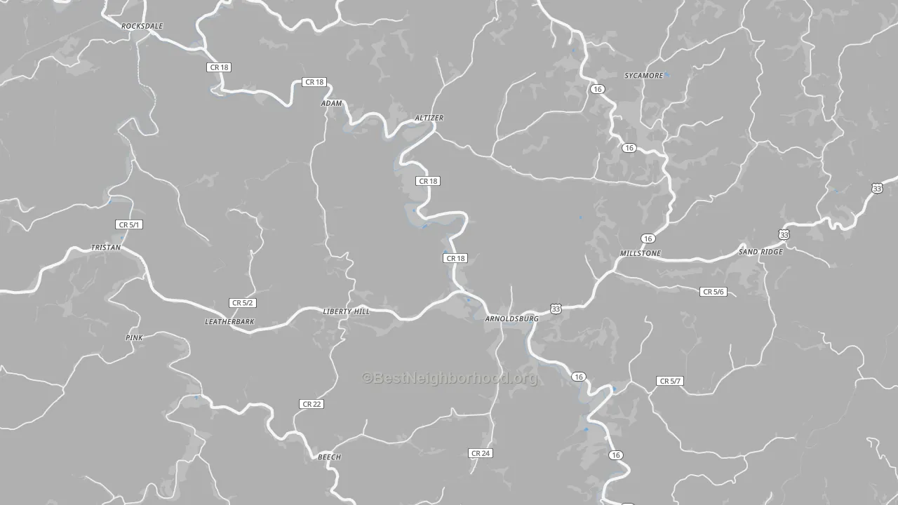 Transit Grade map of 25234, WV