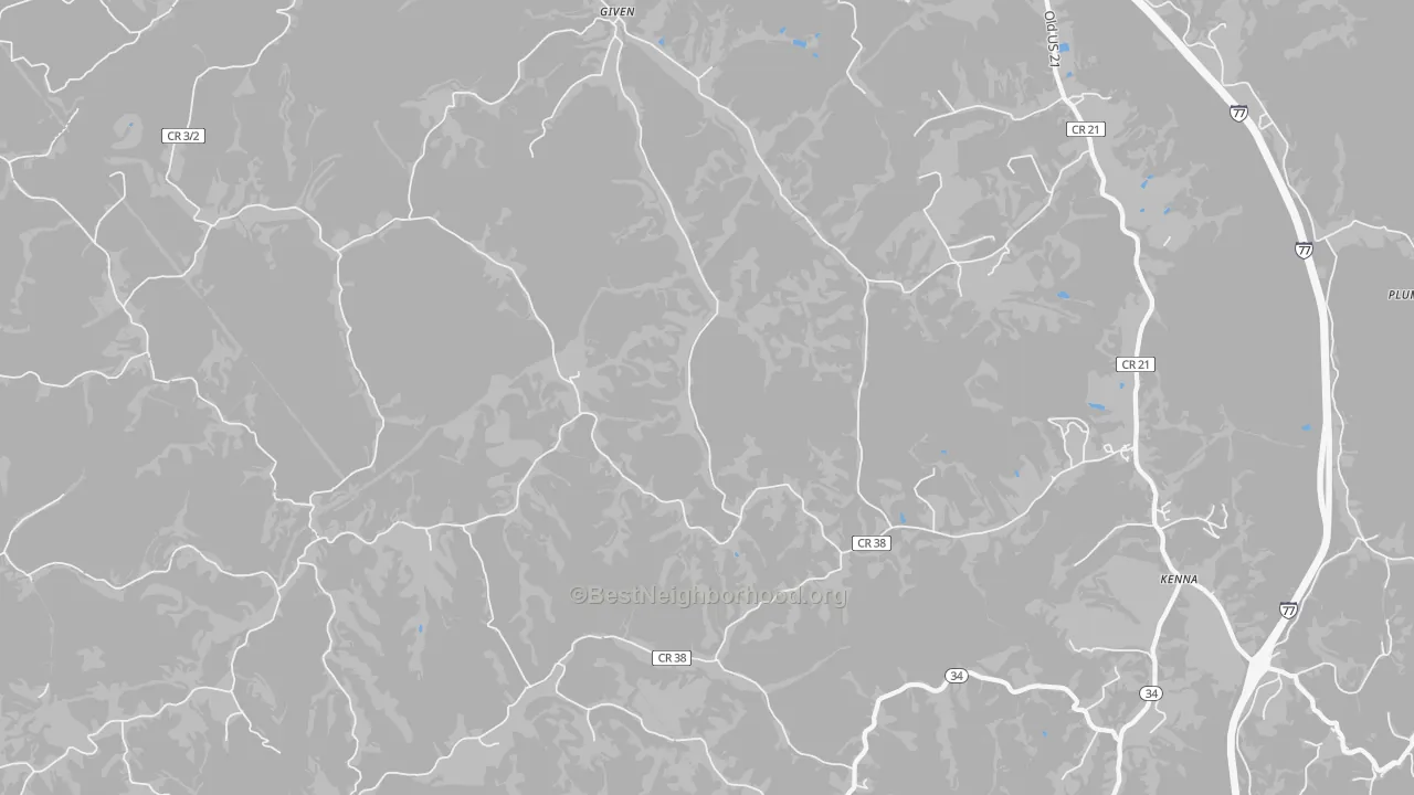 Transit Grade map of 25245, WV