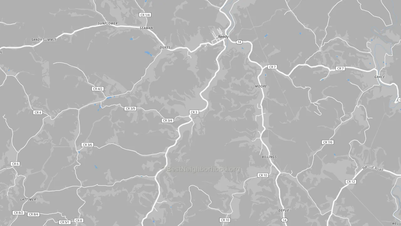 Transit Grade map of 25270, WV
