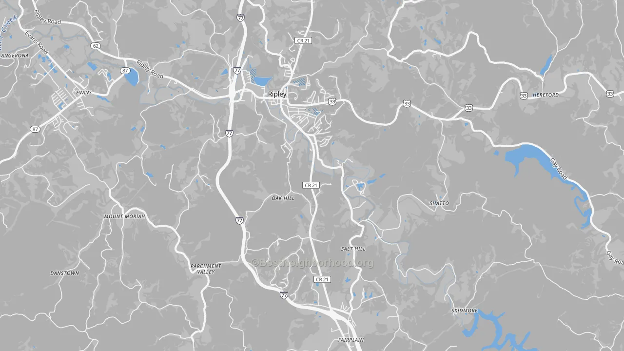 Transit Grade map of 25271, WV