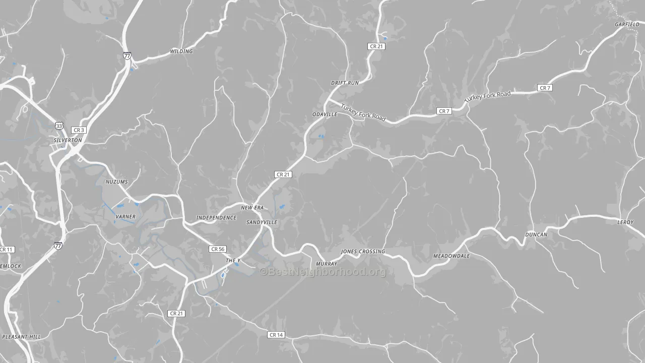 Transit Grade map of 25275, WV