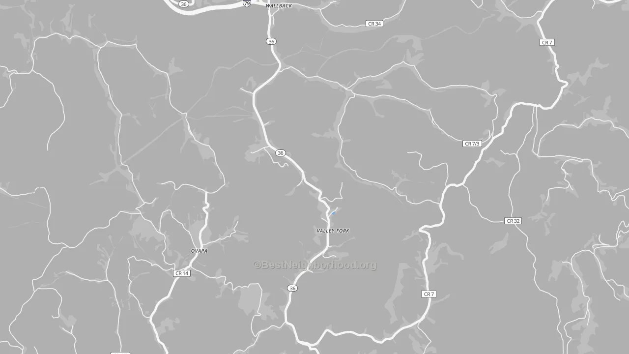 Transit Grade map of 25285, WV