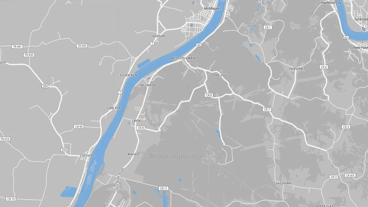 Transit Grade map of 25287, WV