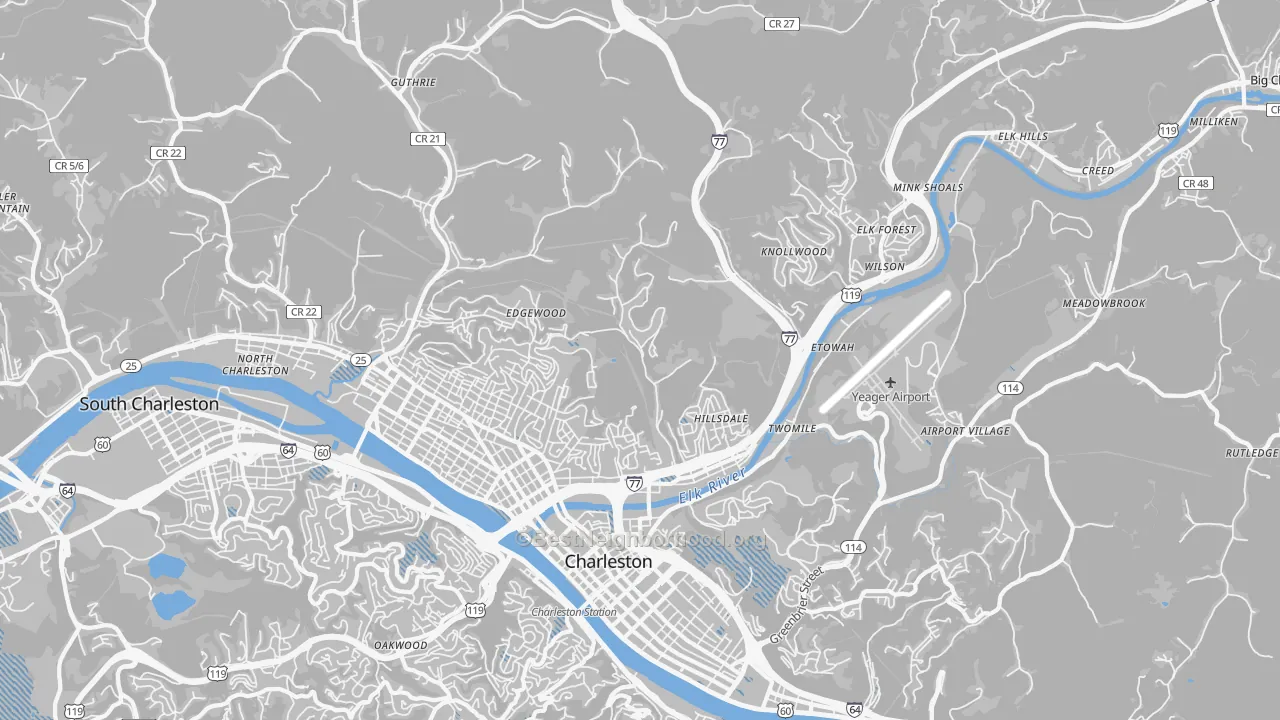 Transit Grade map of 25302, WV