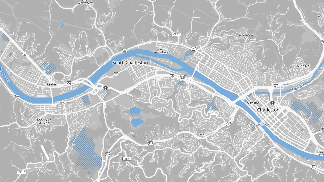 Transit Grade map of 25303, WV