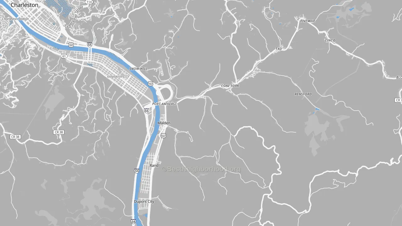 Transit Grade map of 25306, WV