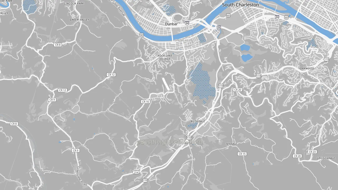 Transit Grade map of 25309, WV