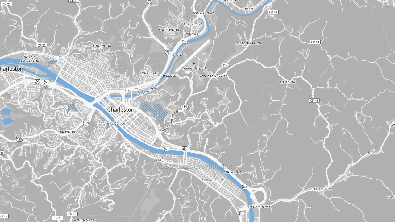 Transit Grade map of 25311, WV