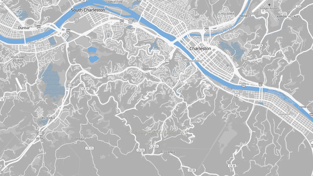Transit Grade map of 25314, WV