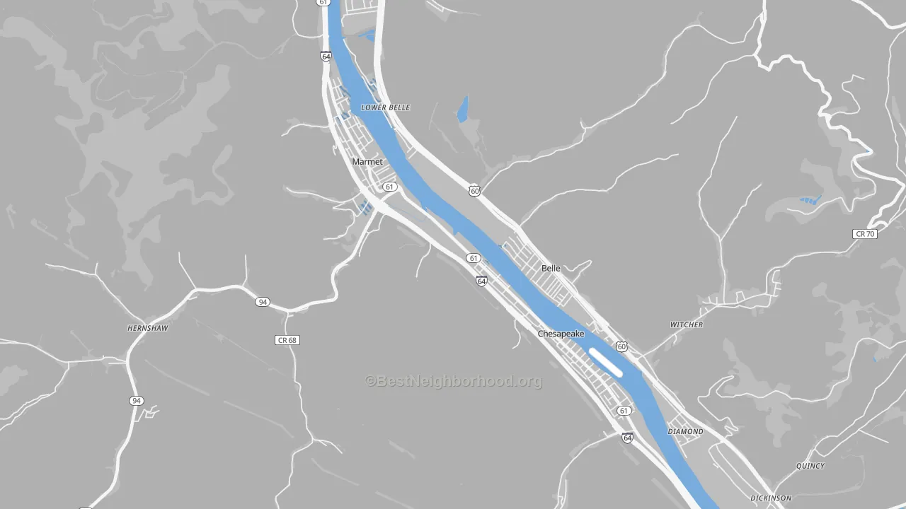 Transit Grade map of 25315, WV
