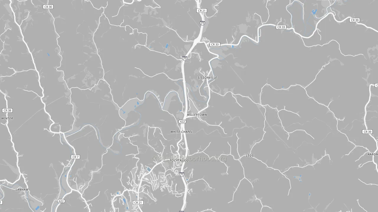 Transit Grade map of 25320, WV