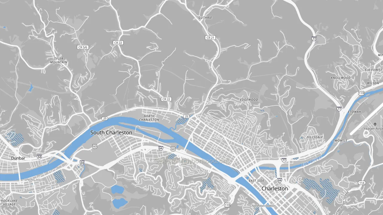 Transit Grade map of 25387, WV