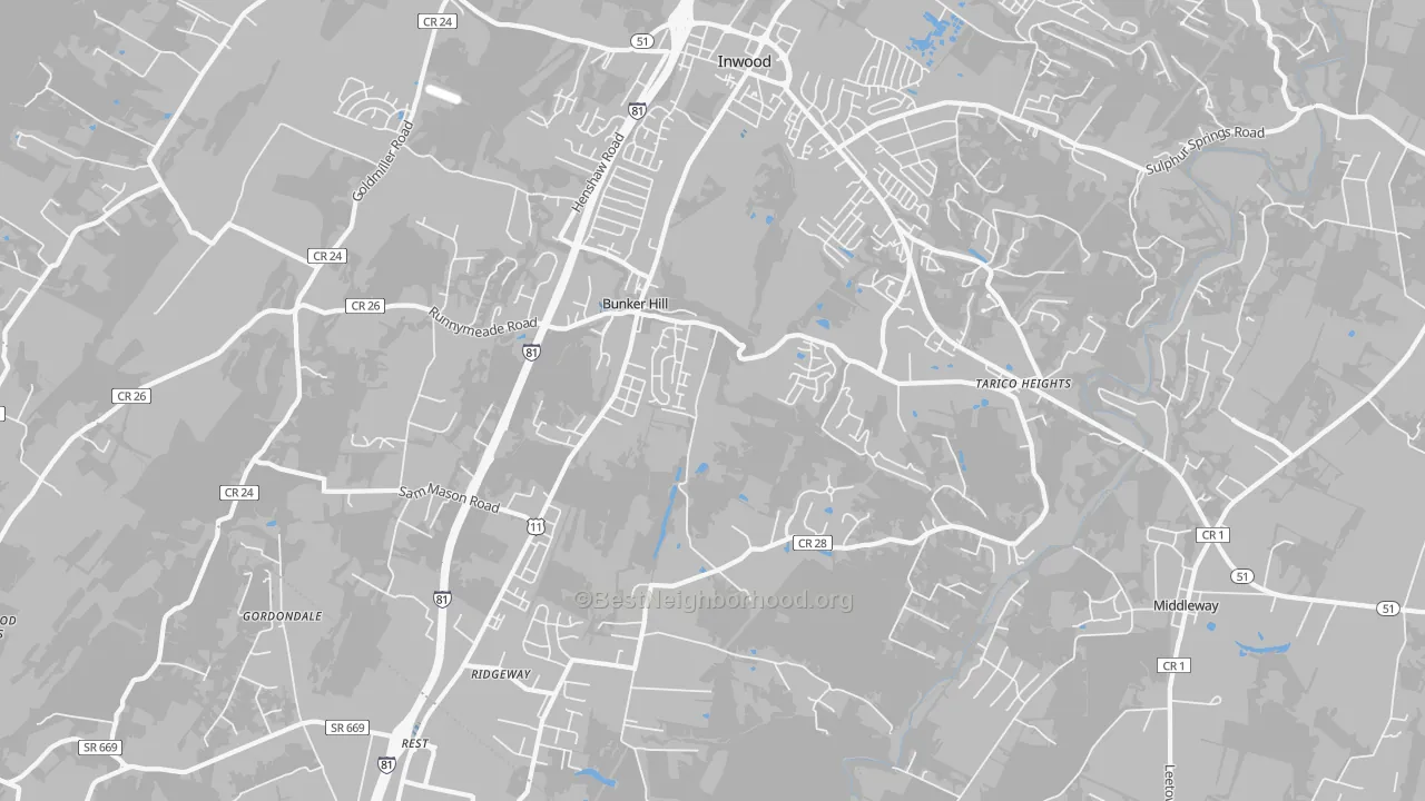 Transit Grade map of 25413, WV