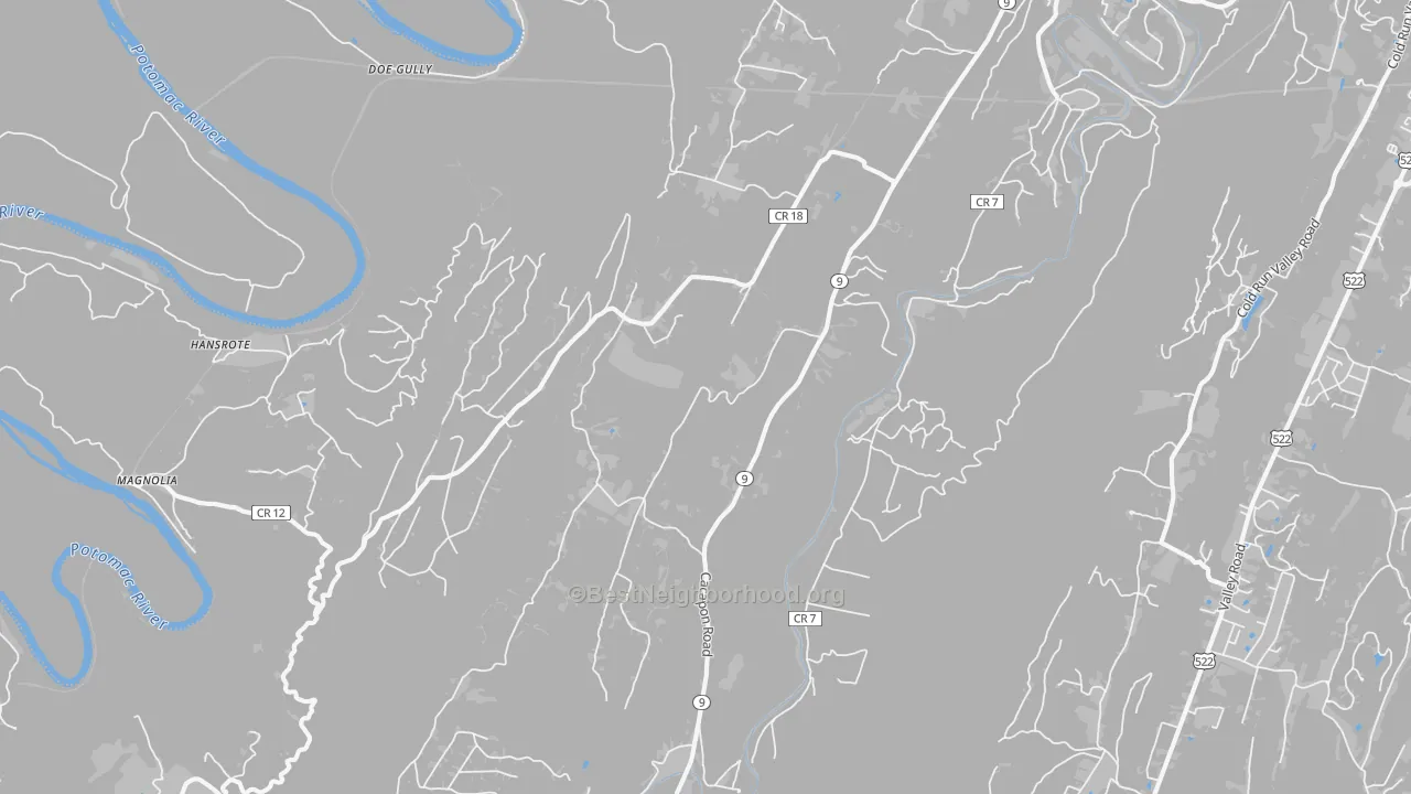 Transit Grade map of 25422, WV