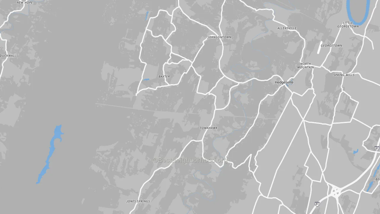 Transit Grade map of 25427, WV