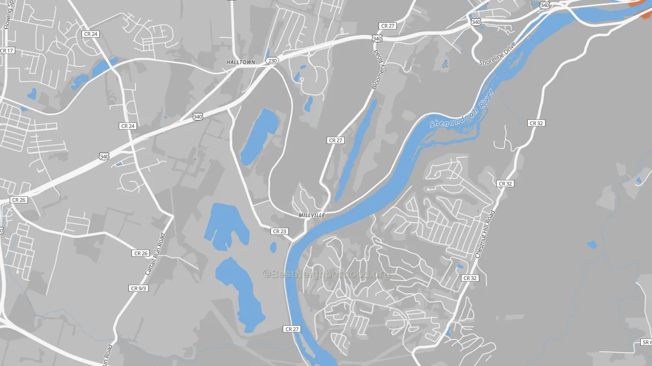 Transit Grade map of 25432, WV