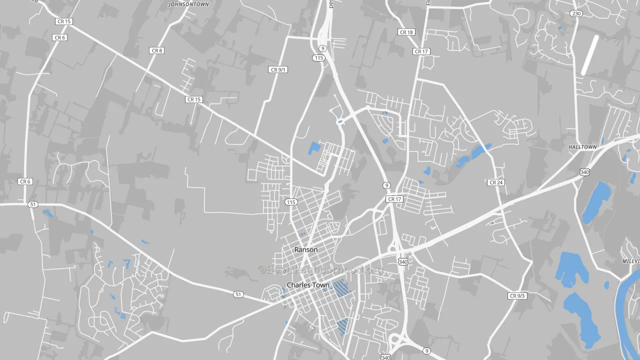 Transit Grade map of 25438, WV