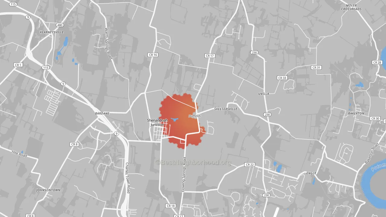 Transit Grade map of 25442, WV