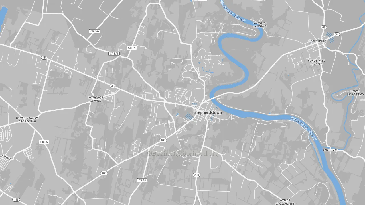 Transit Grade map of 25443, WV