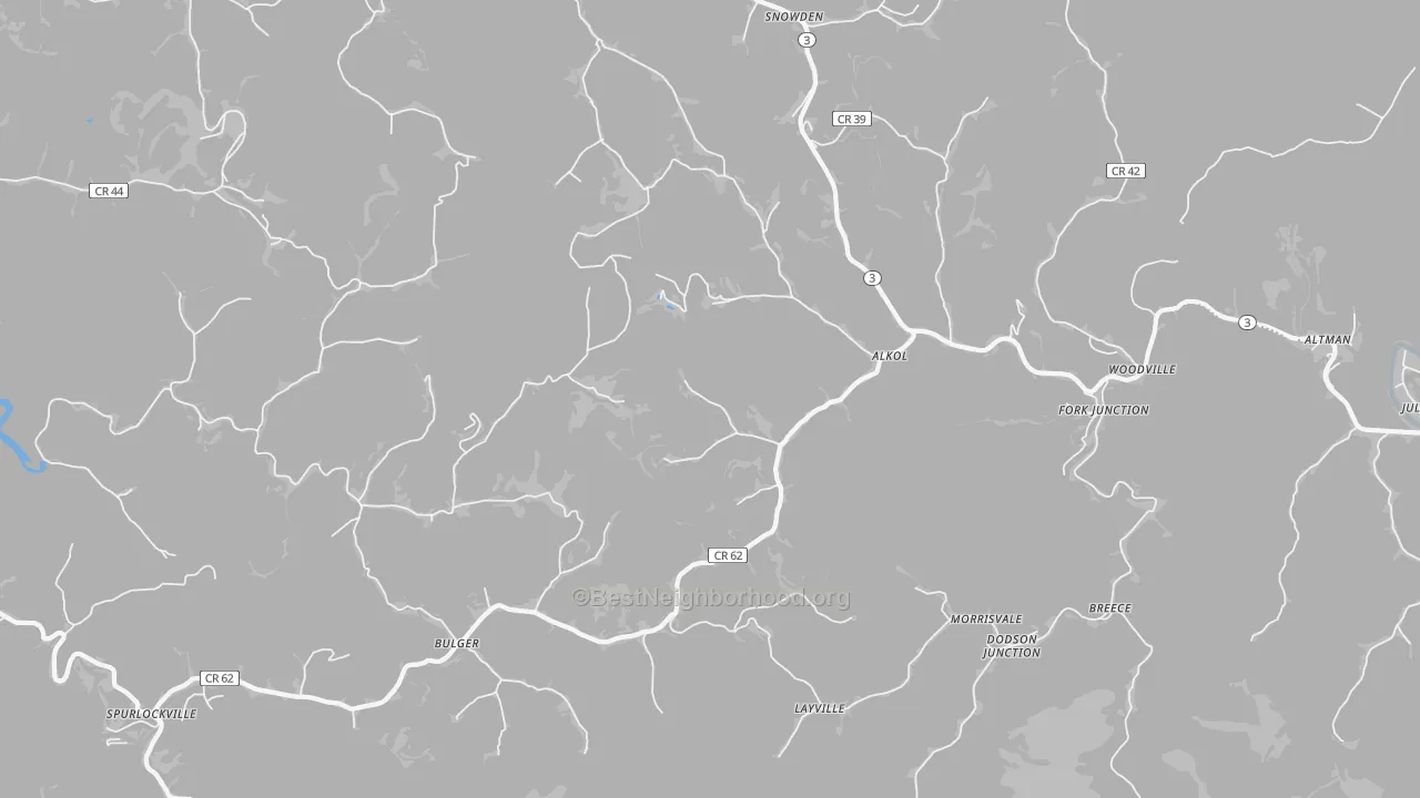 Transit Grade map of 25501, WV