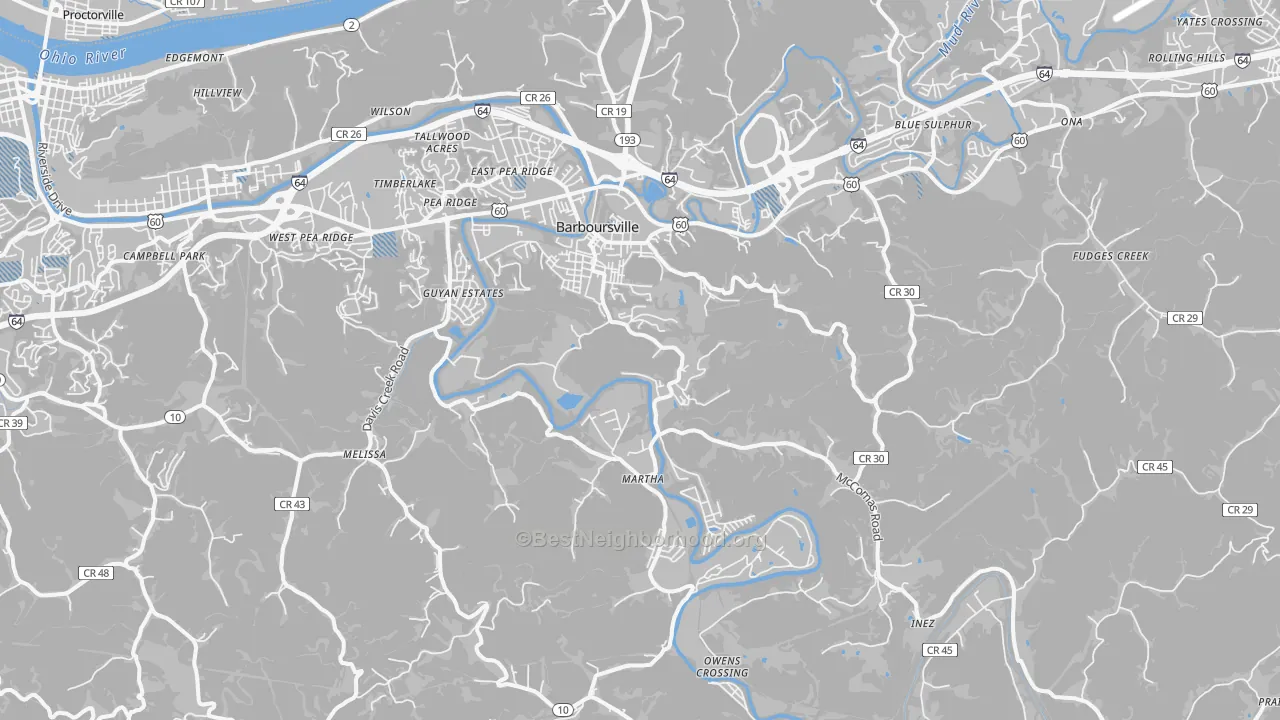 Transit Grade map of 25504, WV