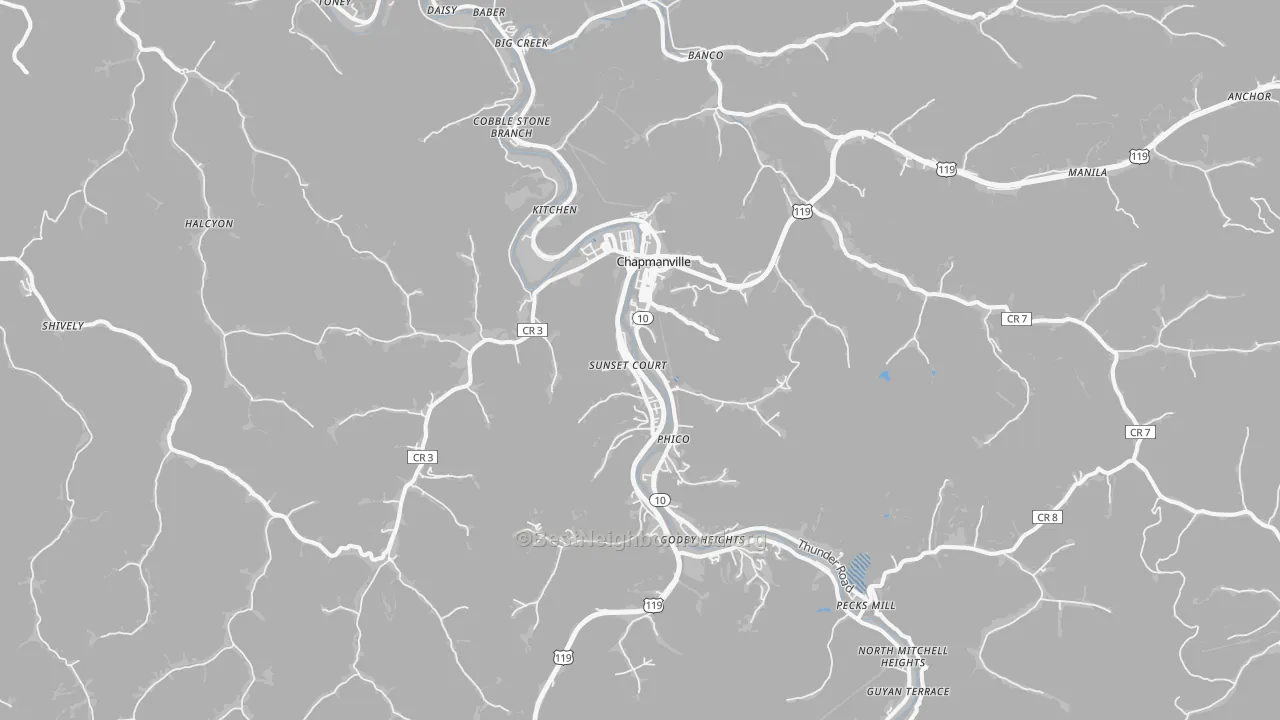 Transit Grade map of 25508, WV