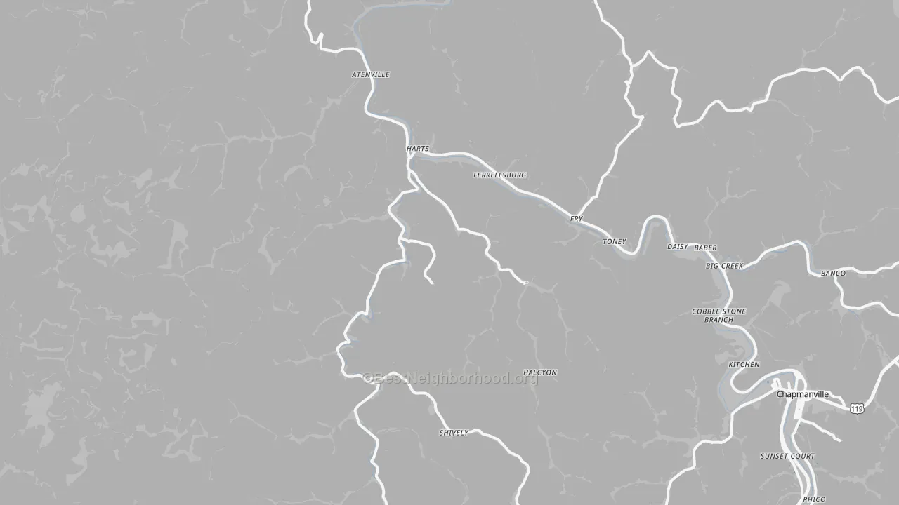 Transit Grade map of 25524, WV