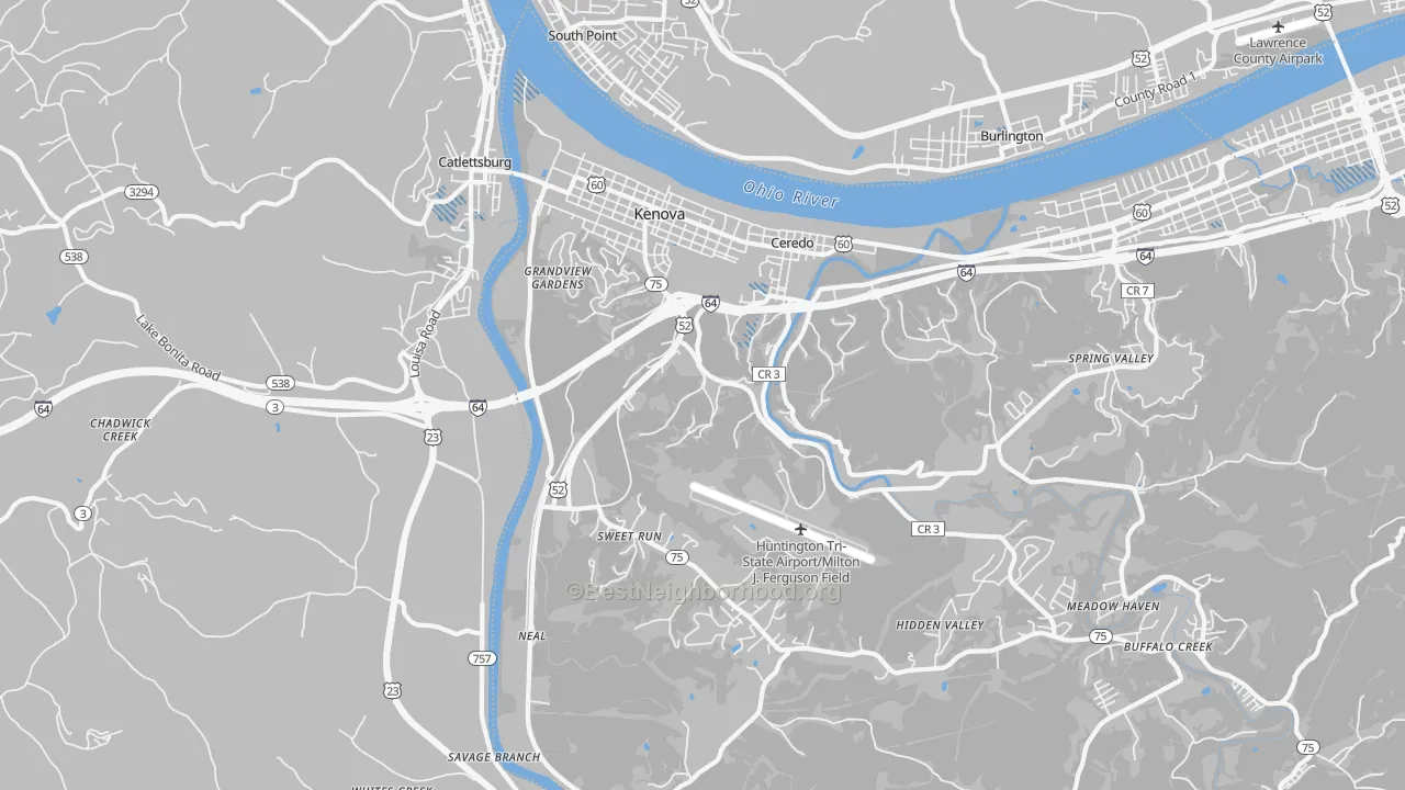 Transit Grade map of 25530, WV