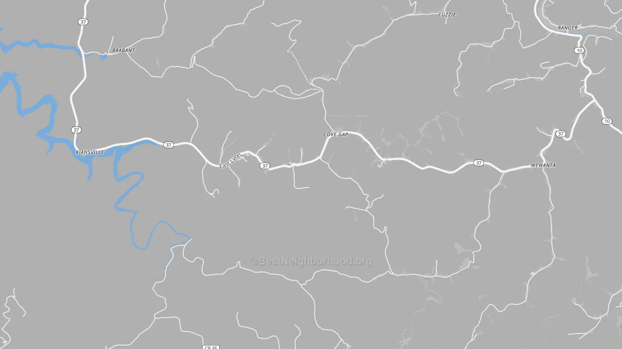 Transit Grade map of 25534, WV