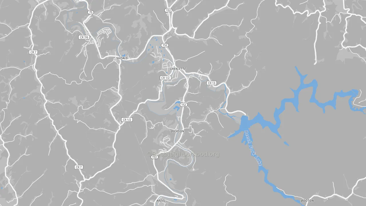 Transit Grade map of 25535, WV