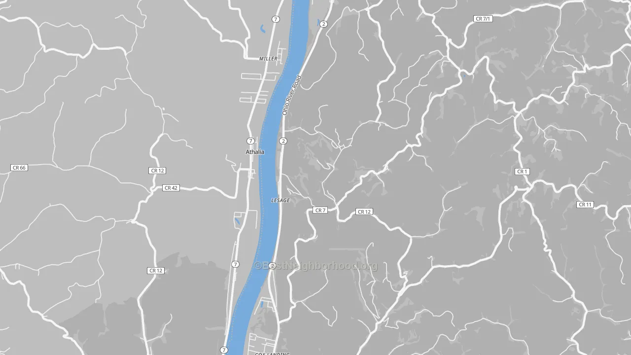 Transit Grade map of 25537, WV