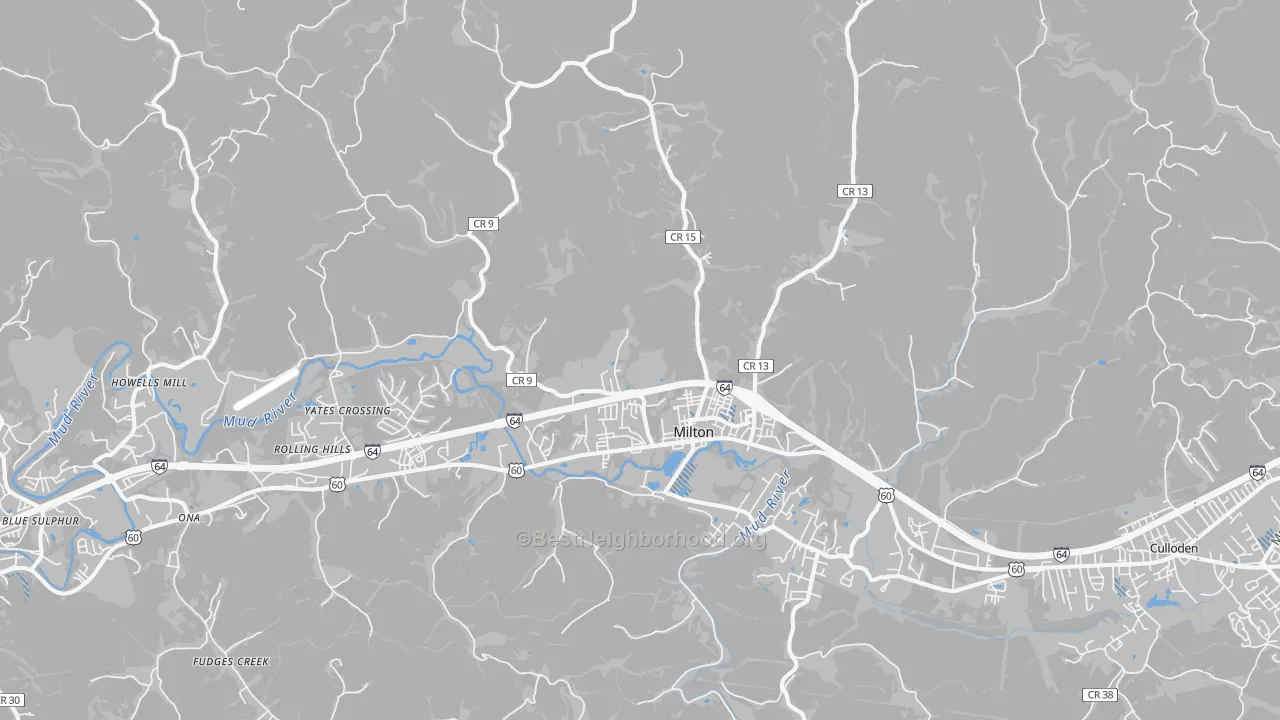 Transit Grade map of 25541, WV