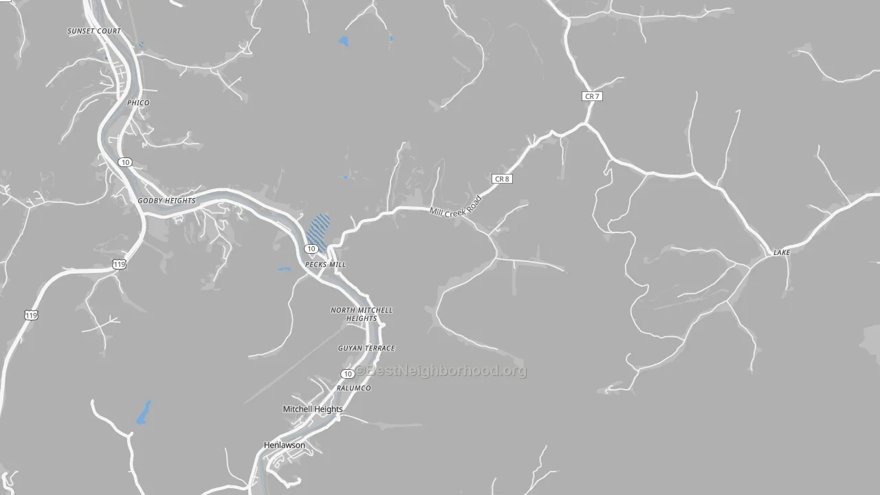 Transit Grade map of 25547, WV