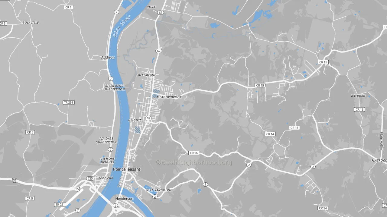 Transit Grade map of 25550, WV