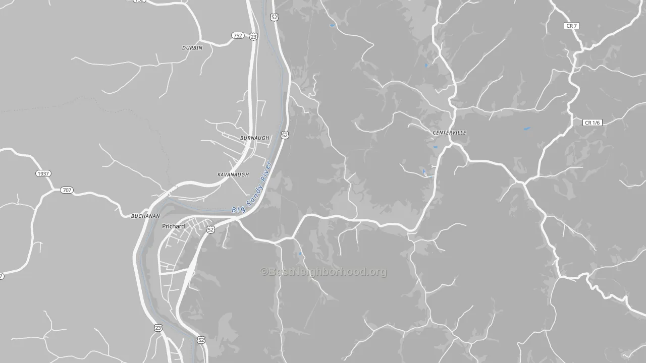 Transit Grade map of 25555, WV