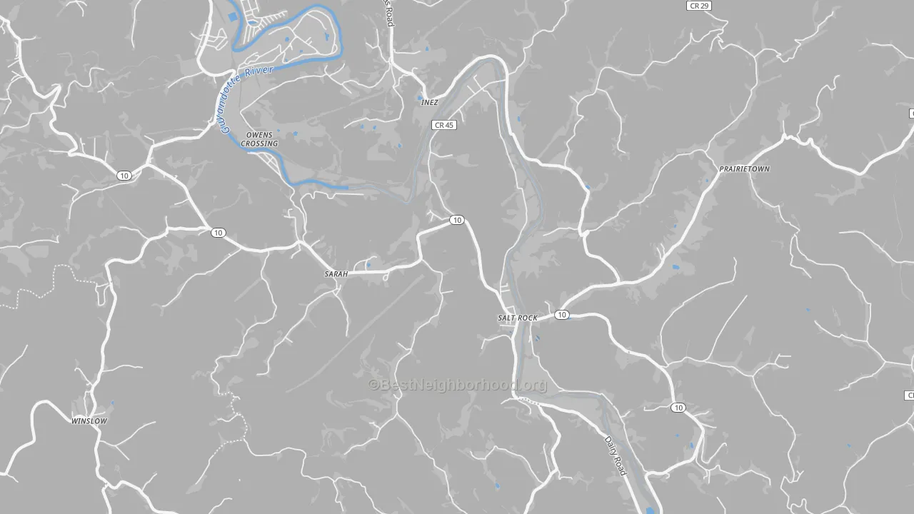 Transit Grade map of 25559, WV