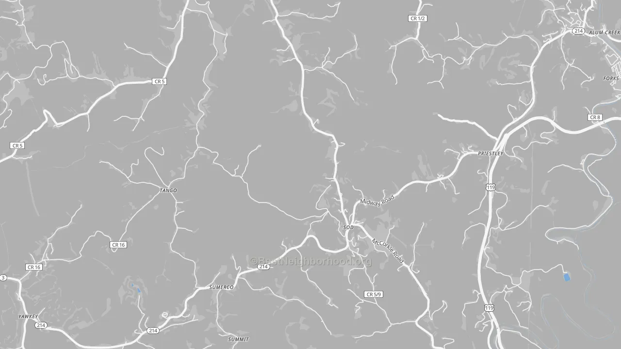 Transit Grade map of 25564, WV