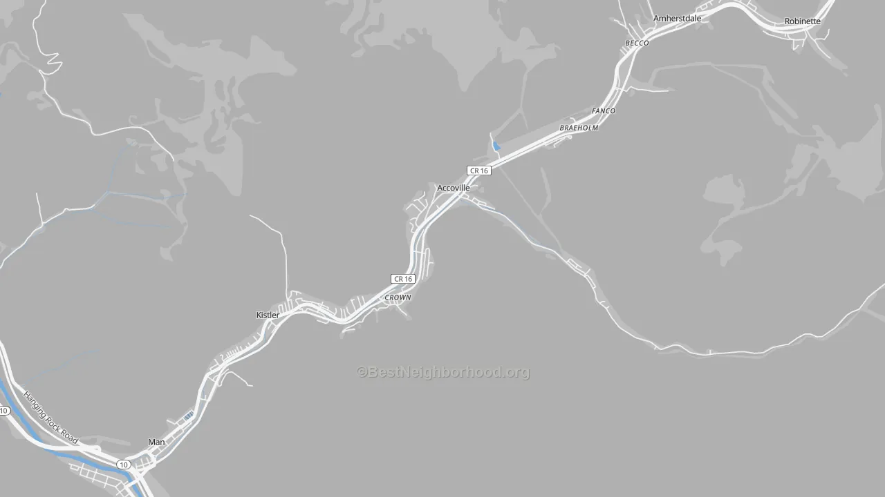 Transit Grade map of 25606, WV