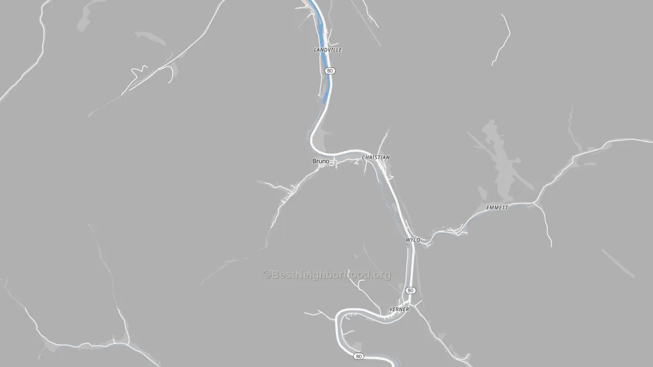 Transit Grade map of 25611, WV