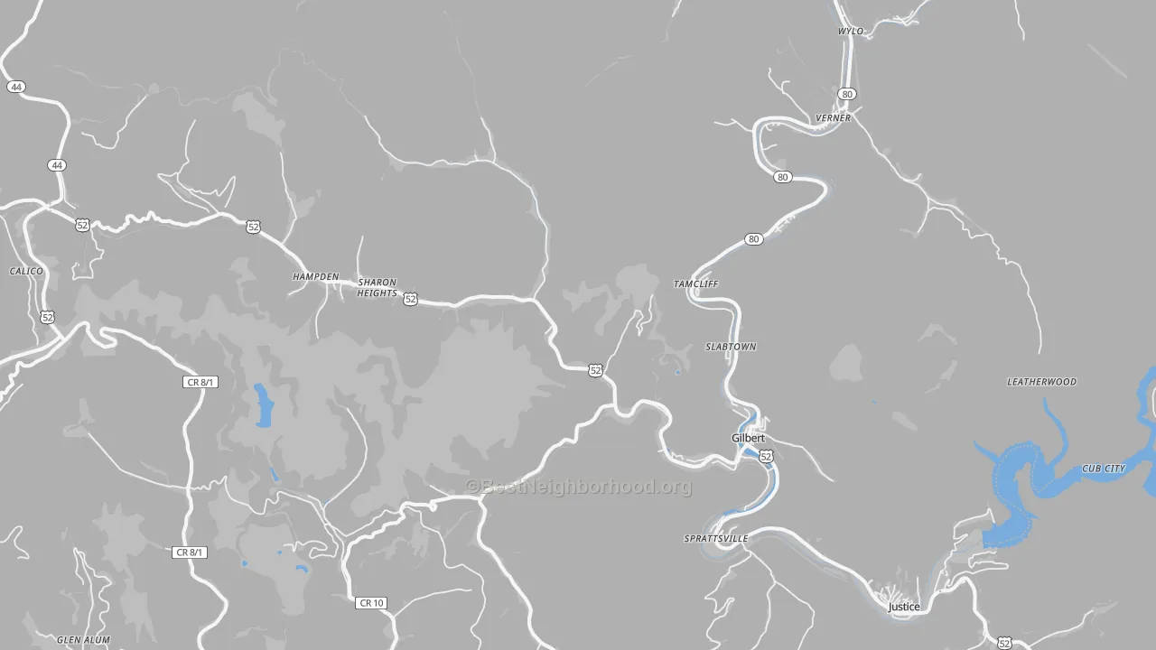 Transit Grade map of 25621, WV