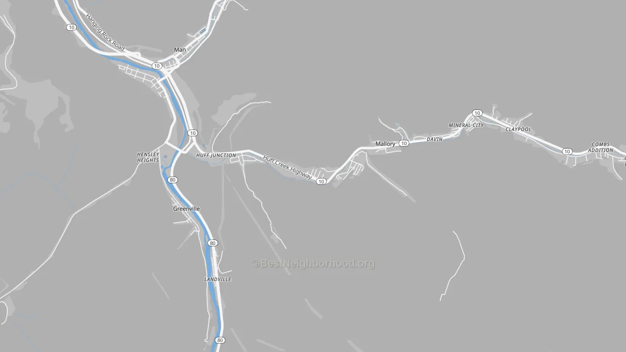 Transit Grade map of 25634, WV