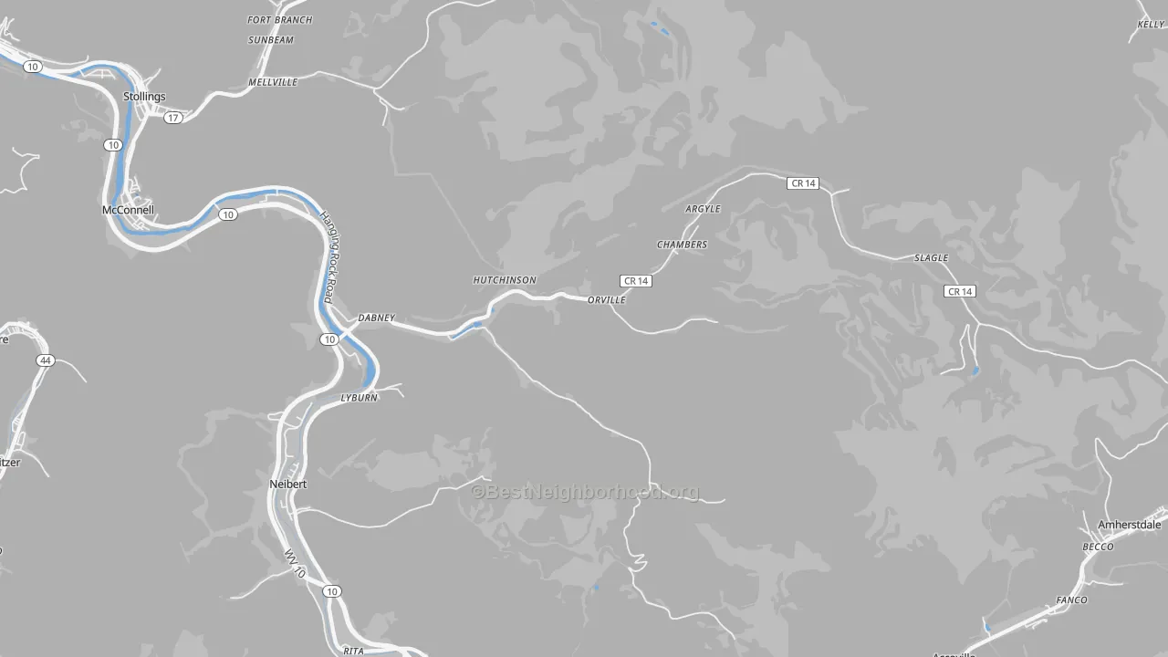 Transit Grade map of 25654, WV