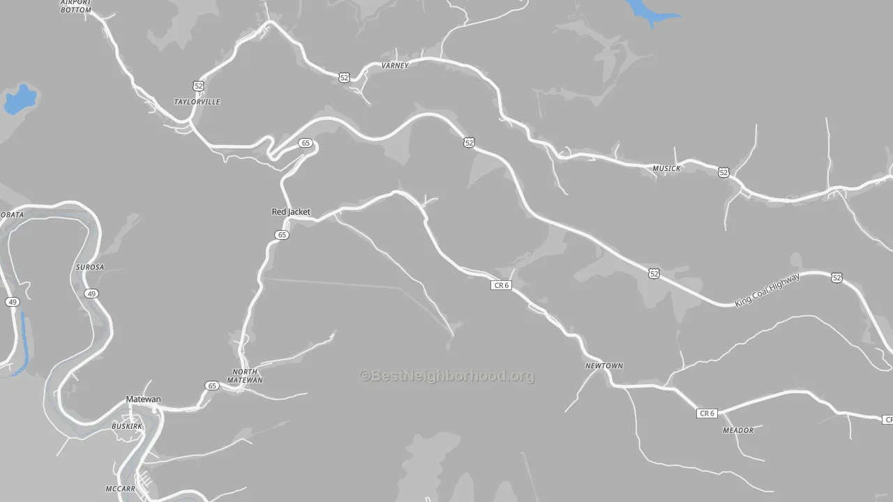 Transit Grade map of 25692, WV