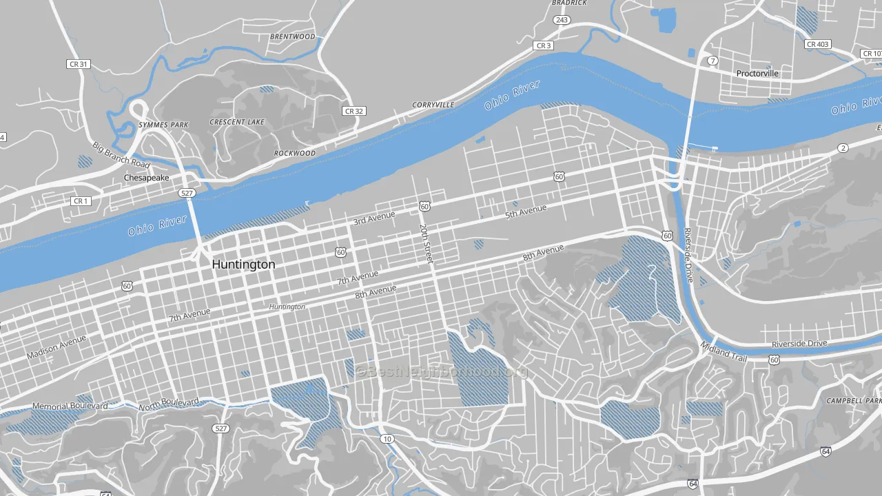 Transit Grade map of 25703, WV