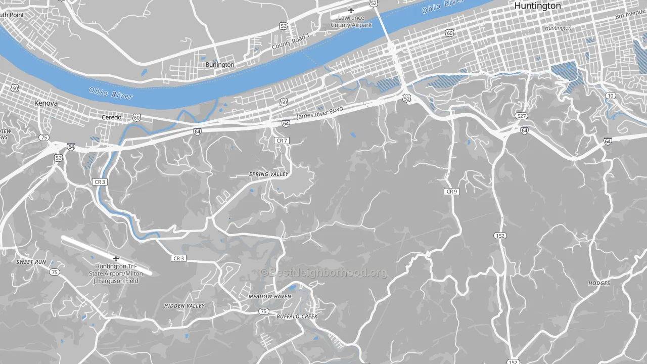 Transit Grade map of 25704, WV
