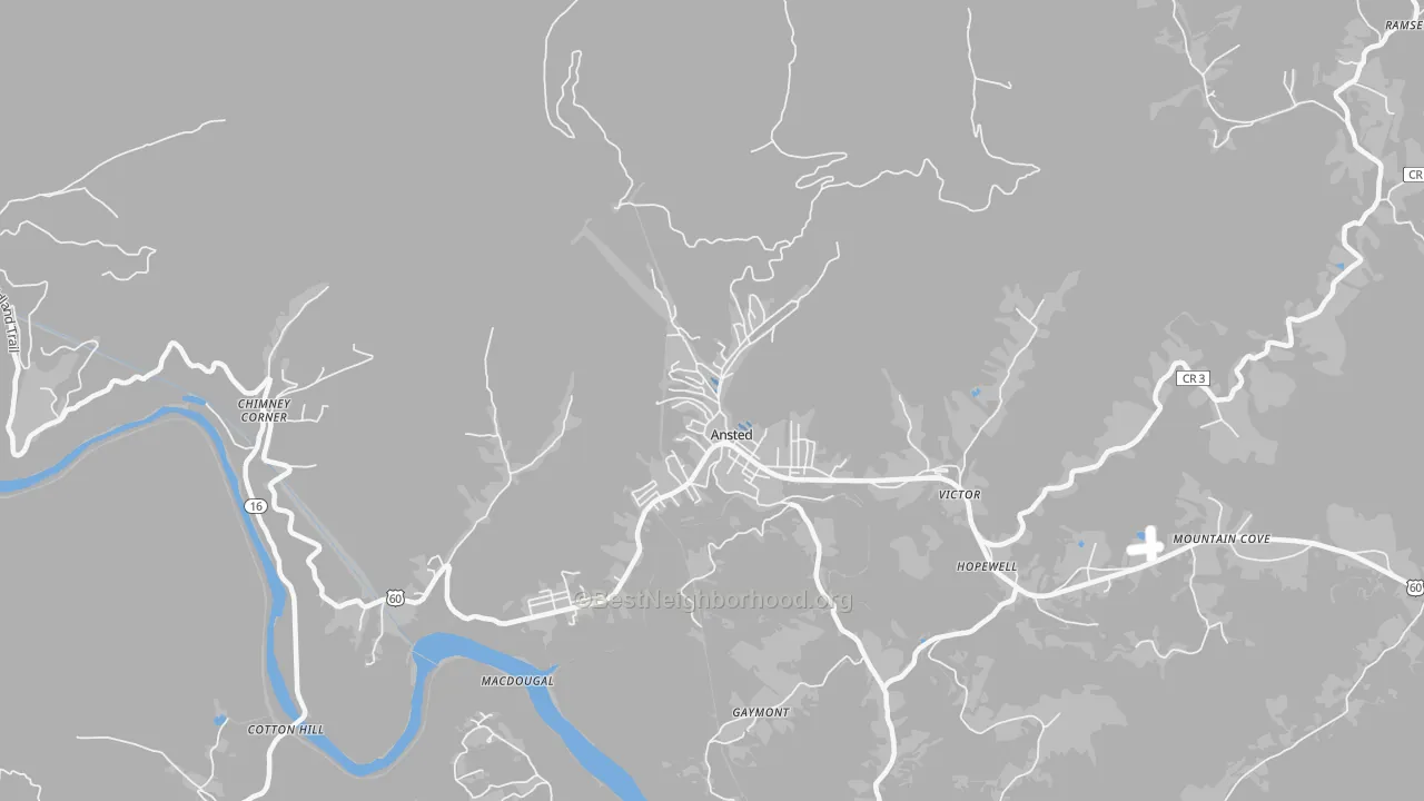 Transit Grade map of 25812, WV